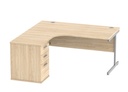 Su Lh Rad Desk+Desk High Ped-1600X1200-Canadian Oak/Silver
