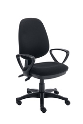 [CH0001BK+AC0001FA] Versi 2 Lever Operator Chair with Fixed Arms