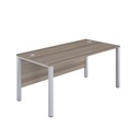 1000X600 Goal Post Rectangular Desk Grey Oak-Silver